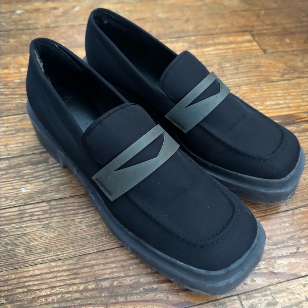 Black Square Platform Loafers